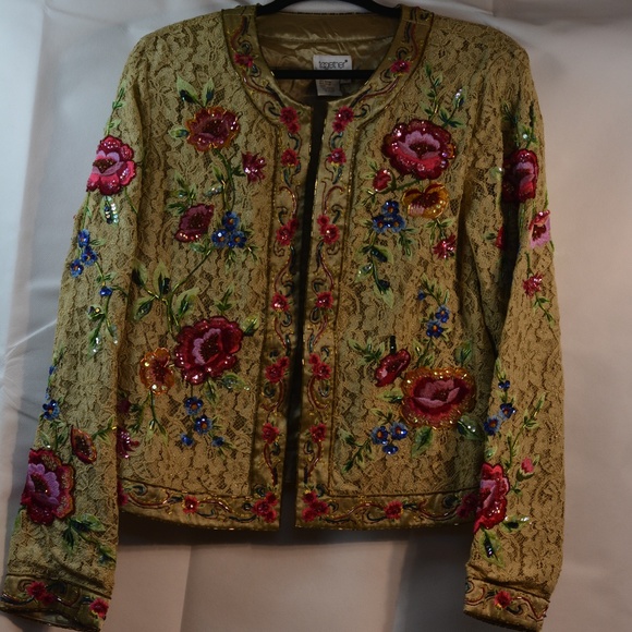 TOGETHER Beaded, Sequinned, embroidered, Lace Jacket SZ 16 - Picture 6 of 11